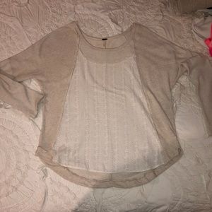 Free people pullover sweater with lace front